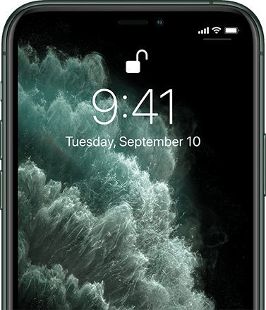 iPhone 11 Pro device demonstrating unlock