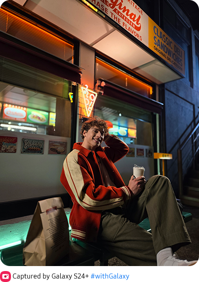 A vivid, detailed Nightography photo of a man at zoom.
