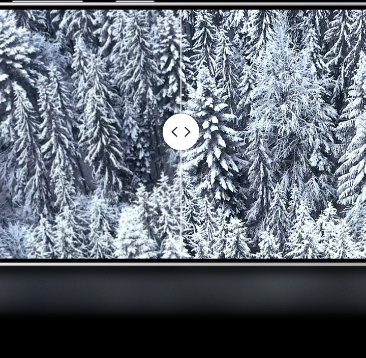 A before and after comparison on the display of Galaxy device depicts ProScaler effects. ProScaler delivers more detailed graphics.