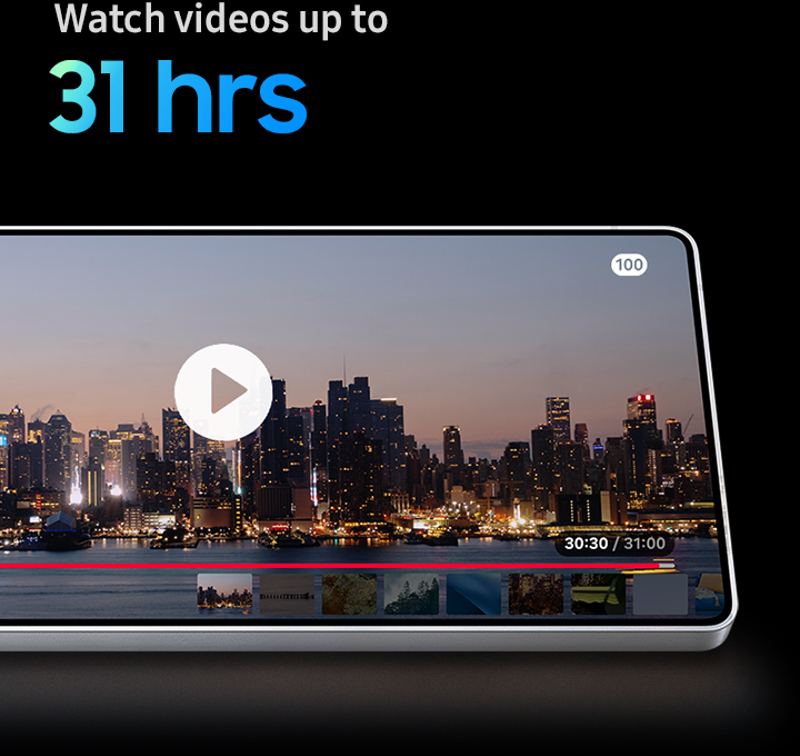 A time lapse of a city landscape goes from day to night for 31 hours thanks to Galaxy S25 Ultra's long-lasting battery.