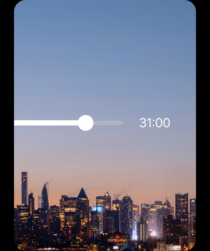 A time lapse of a city landscape goes from day to night for 31 hours thanks to Galaxy S25 Ultra's long-lasting battery.