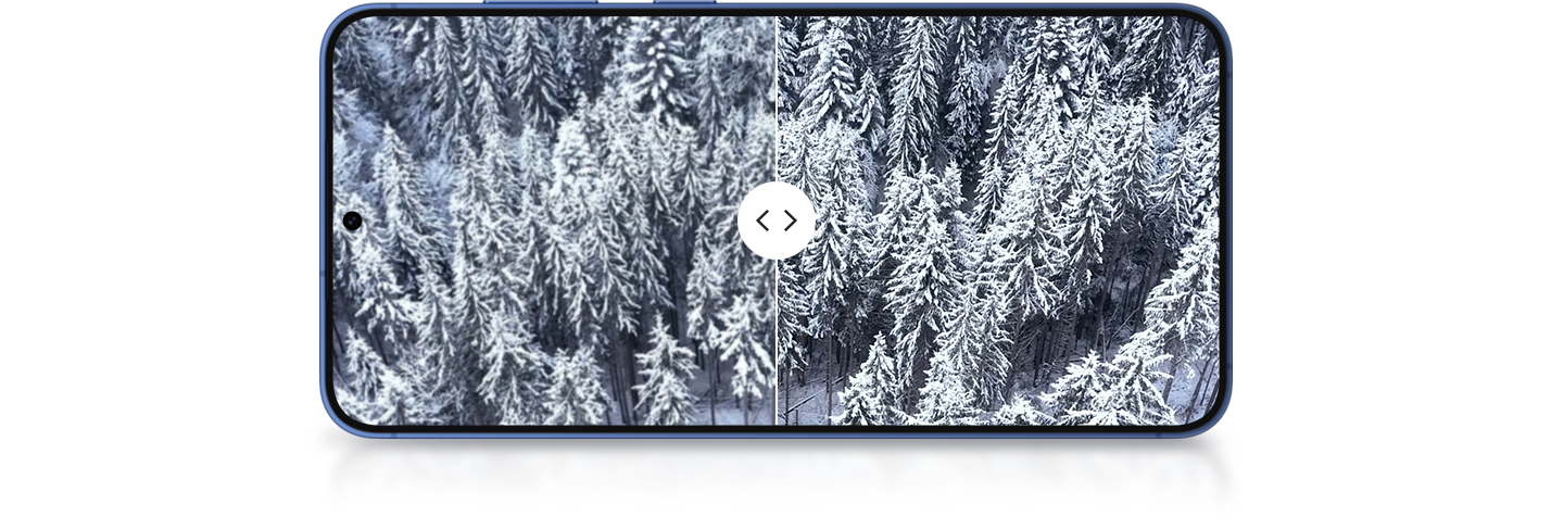 A before and after comparison on the display of Galaxy device depicts ProScaler effects. ProScaler delivers more detailed graphics.